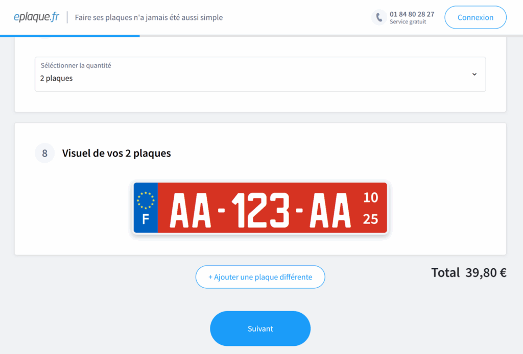 achat en ligne de plaques rouges