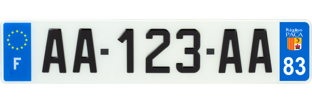 plaque d'immatriculation paca