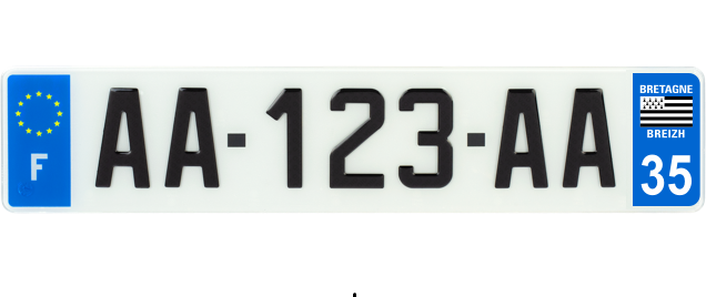 plaque immatriculation Bretagne