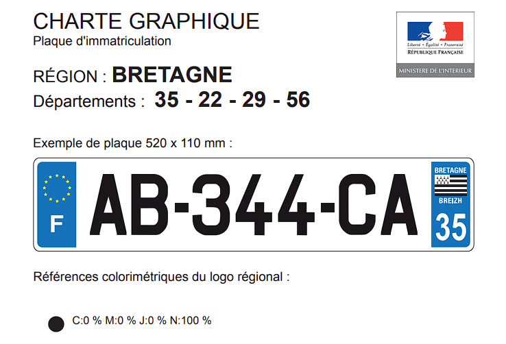 logo bretagne officiel pour plaque d'immatriculation