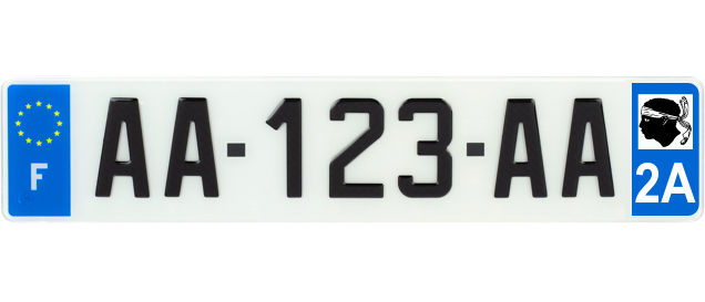plaque d'immatriculation Corse