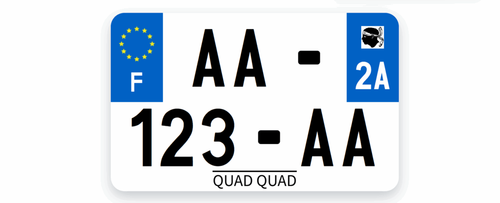 plaque d'immatriculation quad