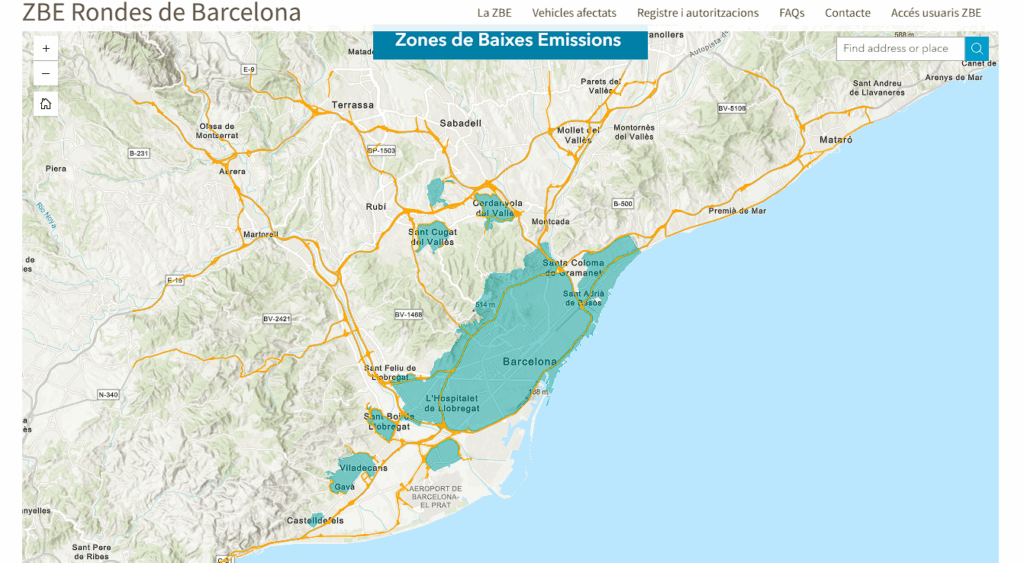 carte zfe barcelone