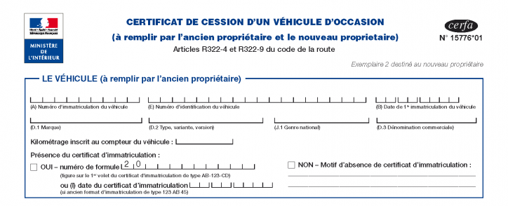 Comment Faire Un Certificat De Cession Ou De Vente D Un V hicule D 