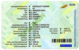 carte grise pays bas Deel I verso