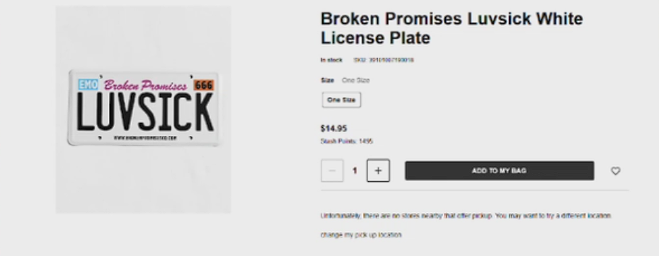 luvsick usurpation de plaque industrielle