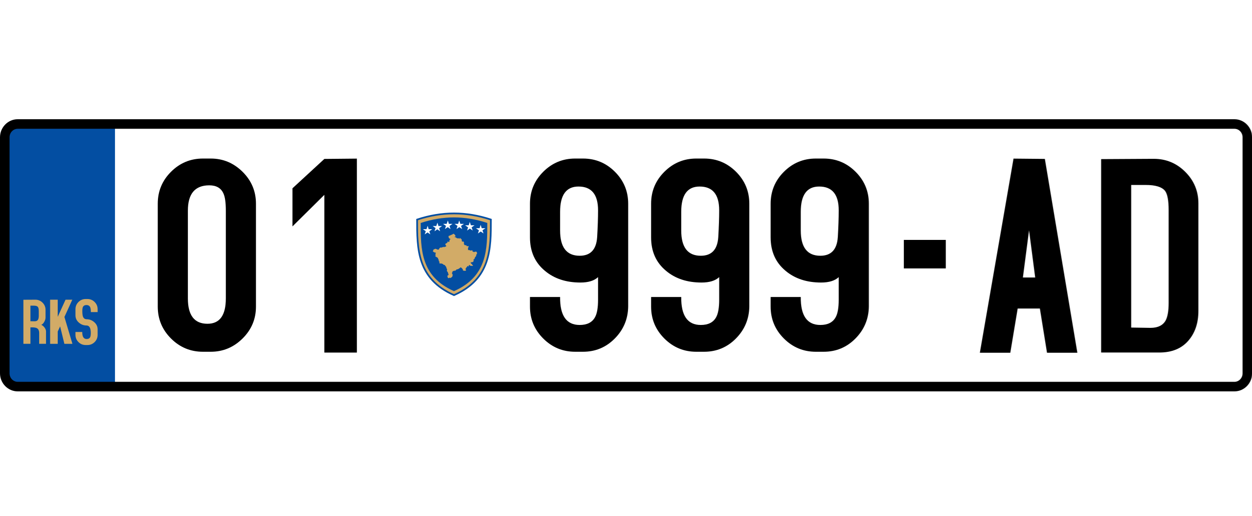 plaque d'immatriculation du Kosovo