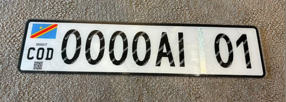 Illustration Une nouvelle plaque d’immatriculation en République démocratique du Congo