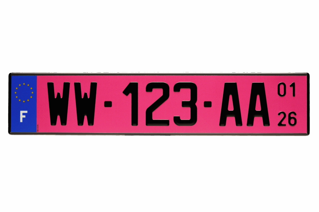 plaque WW rose en aluminium