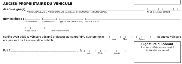 Cerfa 14365 (partie ancien propriétaire)