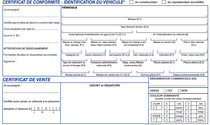 Cerfa 13749 partie véhicule